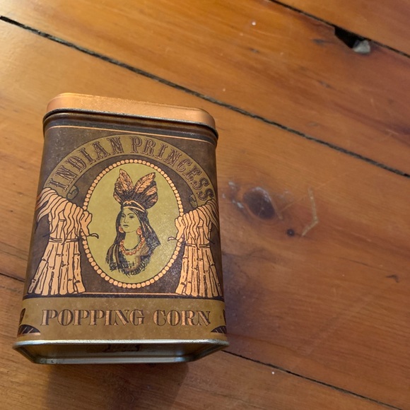 Vintage Indian Princess Popping Corn Tin Can